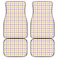 Yellow And Purple Tattersall Print Front and Back Car Floor Mats