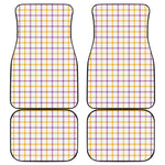 Yellow And Purple Tattersall Print Front and Back Car Floor Mats