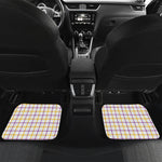 Yellow And Purple Tattersall Print Front and Back Car Floor Mats
