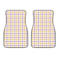 Yellow And Purple Tattersall Print Front Car Floor Mats