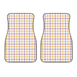 Yellow And Purple Tattersall Print Front Car Floor Mats