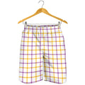 Yellow And Purple Tattersall Print Men's Shorts