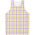 Yellow And Purple Tattersall Print Men's Tank Top