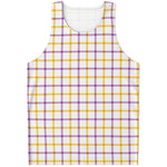 Yellow And Purple Tattersall Print Men's Tank Top