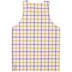 Yellow And Purple Tattersall Print Men's Tank Top