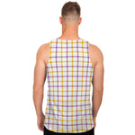 Yellow And Purple Tattersall Print Men's Tank Top