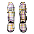 Yellow And Purple Tattersall Print Muay Thai Shin Guards