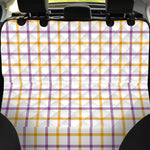 Yellow And Purple Tattersall Print Pet Car Back Seat Cover
