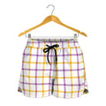 Yellow And Purple Tattersall Print Women's Shorts