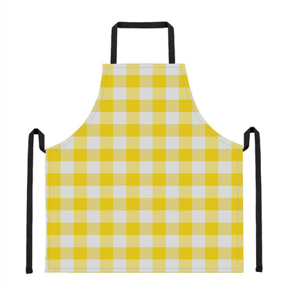 Yellow And White Buffalo Check Print Apron