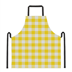 Yellow And White Buffalo Check Print Apron