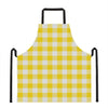 Yellow And White Buffalo Check Print Apron