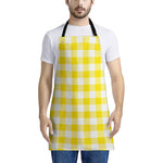 Yellow And White Buffalo Check Print Apron