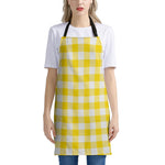 Yellow And White Buffalo Check Print Apron