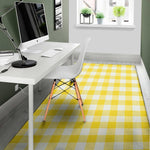 Yellow And White Buffalo Check Print Area Rug