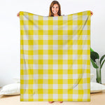 Yellow And White Buffalo Check Print Blanket