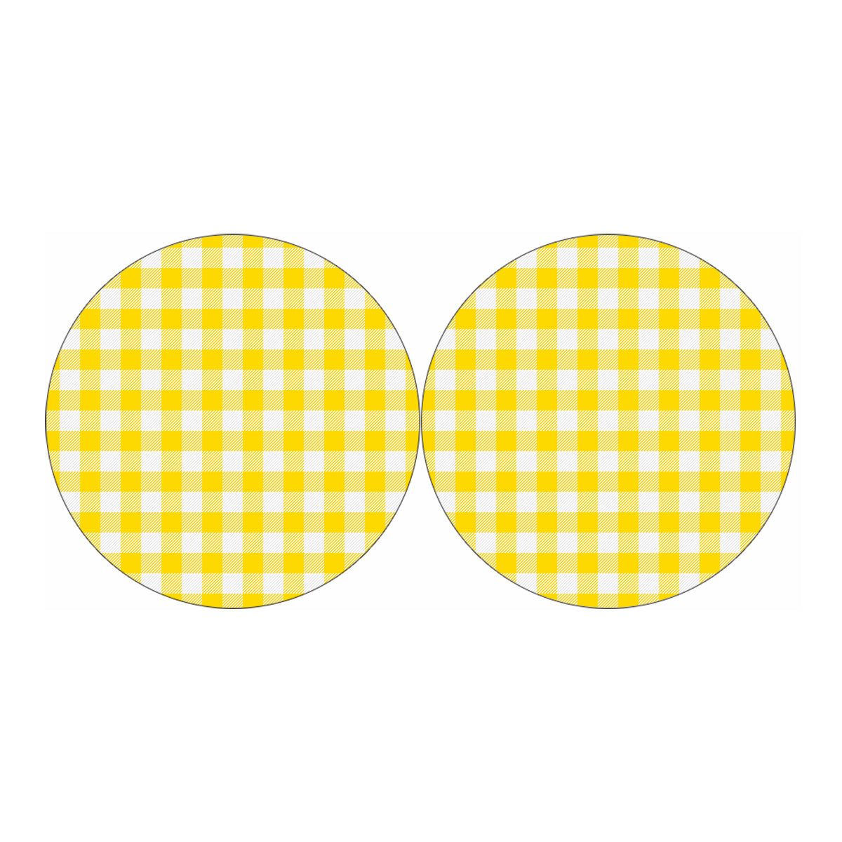Yellow And White Buffalo Check Print Car Coasters