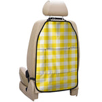 Yellow And White Buffalo Check Print Car Seat Organizers