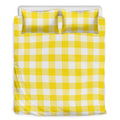 Yellow And White Buffalo Check Print Duvet Cover Bedding Set