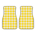 Yellow And White Buffalo Check Print Front Car Floor Mats