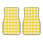 Yellow And White Buffalo Check Print Front Car Floor Mats