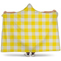 Yellow And White Buffalo Check Print Hooded Blanket