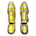 Yellow And White Buffalo Check Print Muay Thai Shin Guards