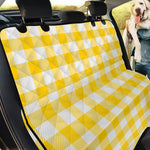 Yellow And White Buffalo Check Print Pet Car Back Seat Cover