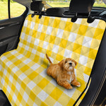 Yellow And White Buffalo Check Print Pet Car Back Seat Cover