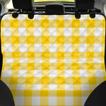 Yellow And White Buffalo Check Print Pet Car Back Seat Cover