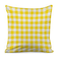 Yellow And White Buffalo Check Print Pillow Cover