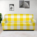 Yellow And White Buffalo Check Print Sofa Cover