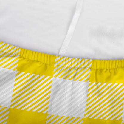 Yellow And White Buffalo Check Print Sofa Cover