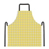 Yellow And White Check Pattern Print Apron