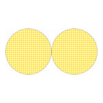 Yellow And White Check Pattern Print Car Coasters