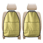 Yellow And White Check Pattern Print Car Seat Organizers