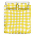 Yellow And White Check Pattern Print Duvet Cover Bedding Set