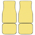 Yellow And White Check Pattern Print Front and Back Car Floor Mats