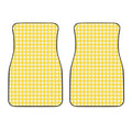 Yellow And White Check Pattern Print Front Car Floor Mats