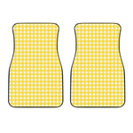 Yellow And White Check Pattern Print Front Car Floor Mats