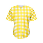 Yellow And White Check Pattern Print Men's Baseball Jersey