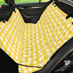 Yellow And White Check Pattern Print Pet Car Back Seat Cover