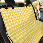 Yellow And White Check Pattern Print Pet Car Back Seat Cover