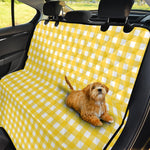Yellow And White Check Pattern Print Pet Car Back Seat Cover