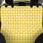 Yellow And White Check Pattern Print Pet Car Back Seat Cover
