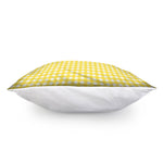 Yellow And White Check Pattern Print Pillow Cover