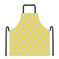 Yellow And White Checkered Pattern Print Apron