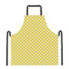 Yellow And White Checkered Pattern Print Apron