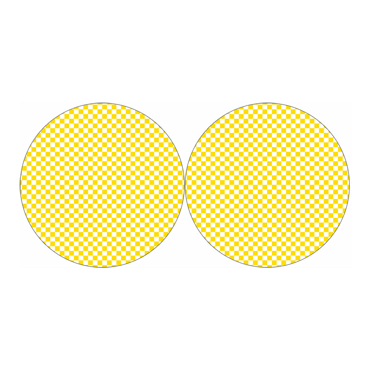 Yellow And White Checkered Pattern Print Car Coasters