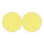 Yellow And White Checkered Pattern Print Car Coasters